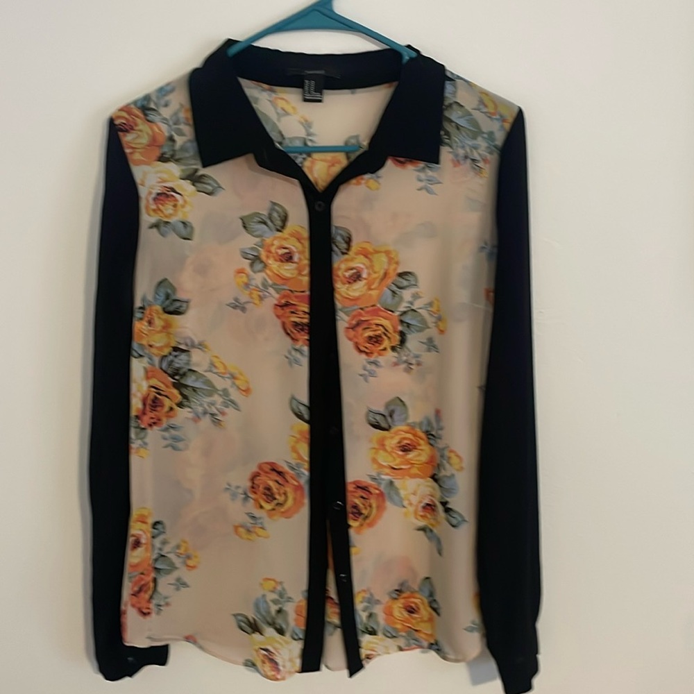 Long sleeve floral blouse